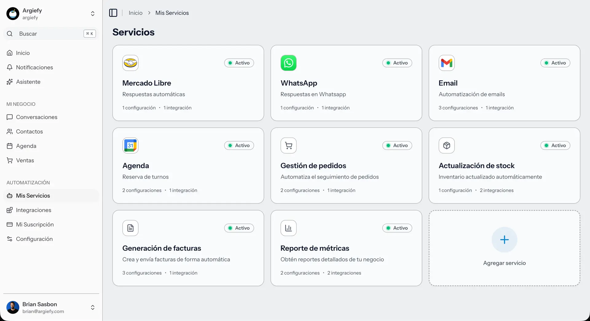 Alumbra platform dashboard